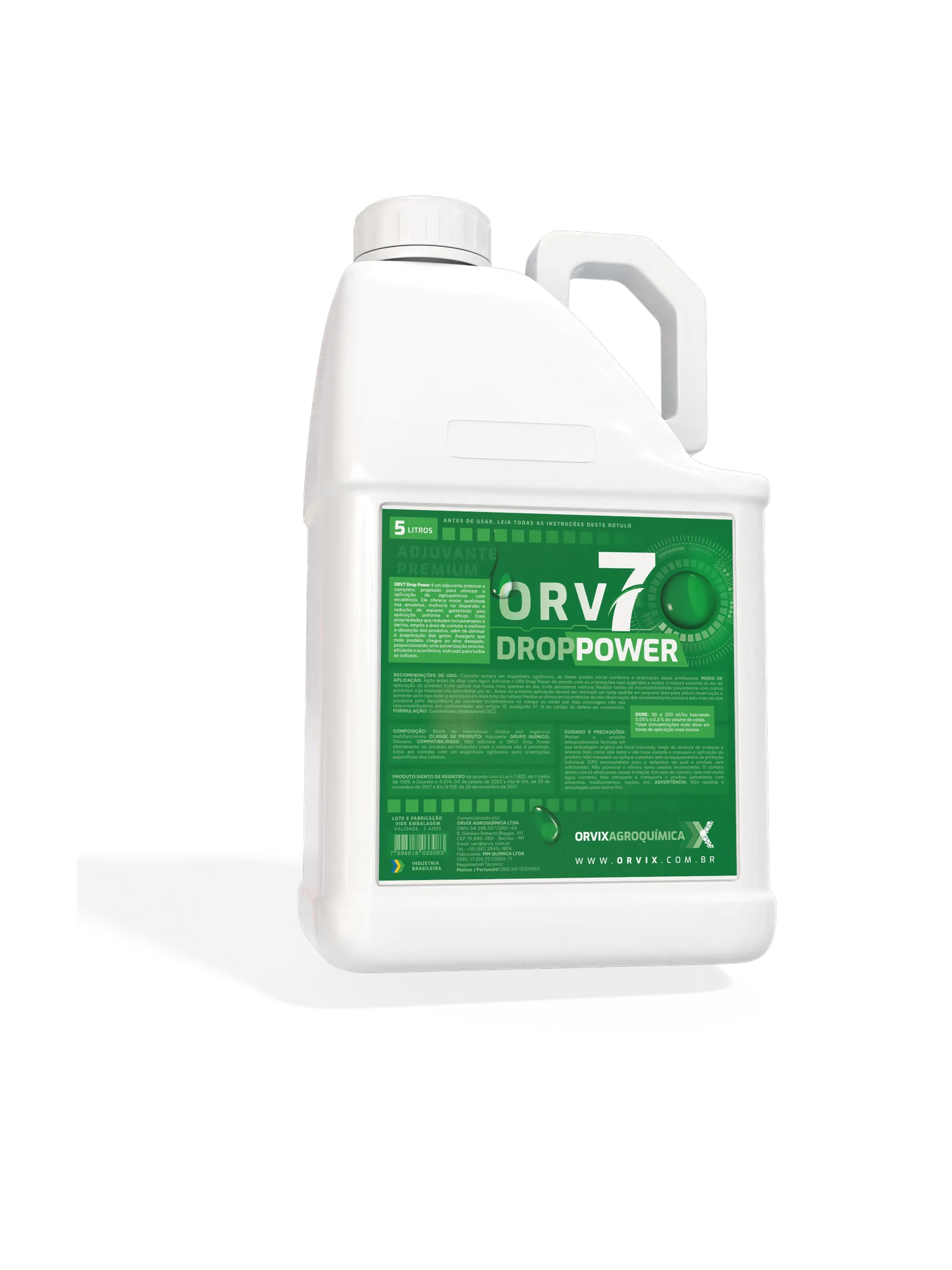 ORV7 Drop Power, adjuvante multifuncional em embalagem de 5 litros