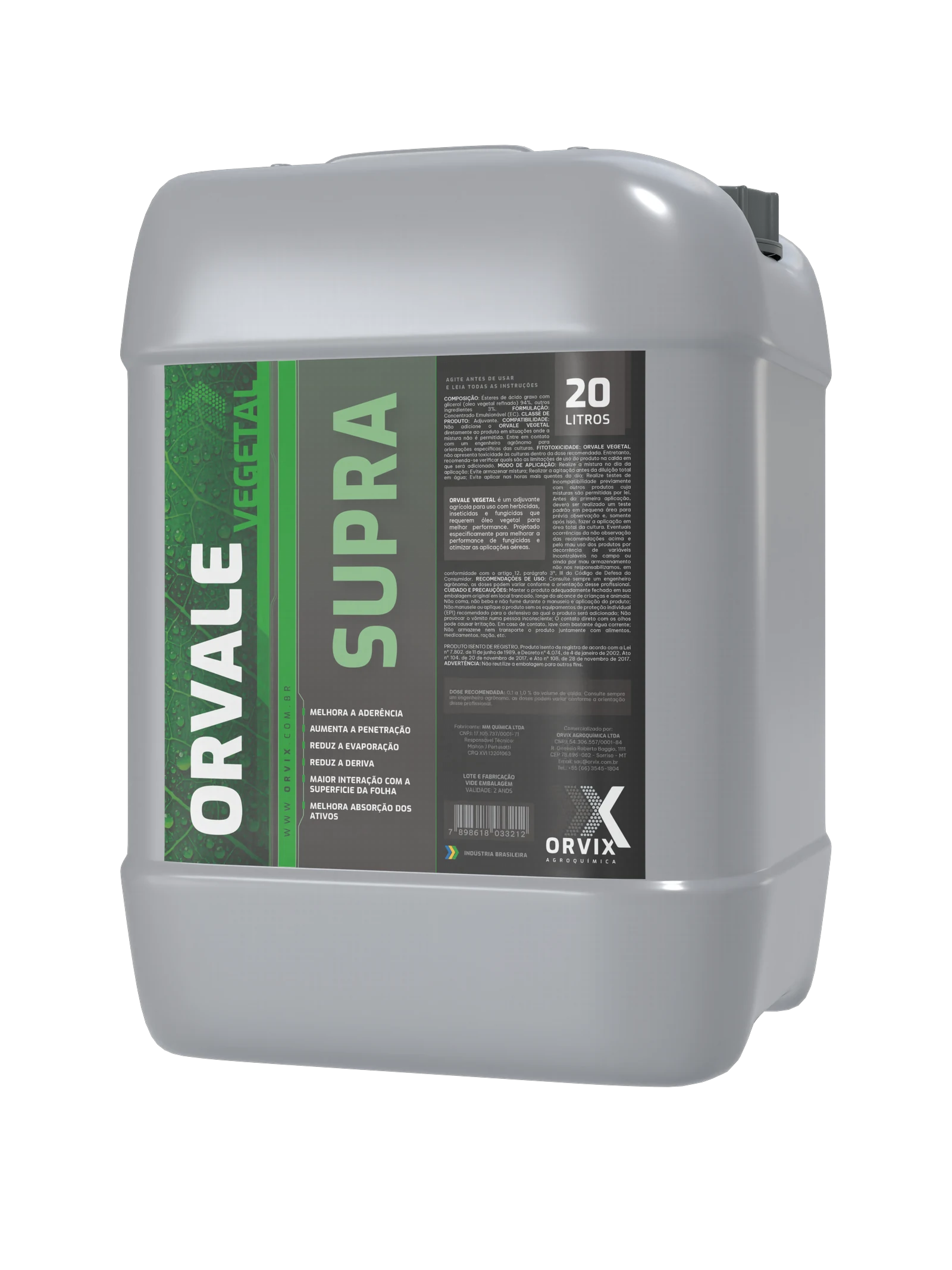 Embalagem do ORVALE Vegetal Supra